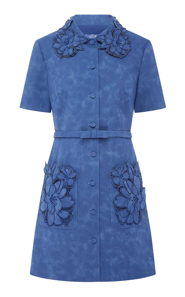Ashley Applique Vegan Suede Mini Dress