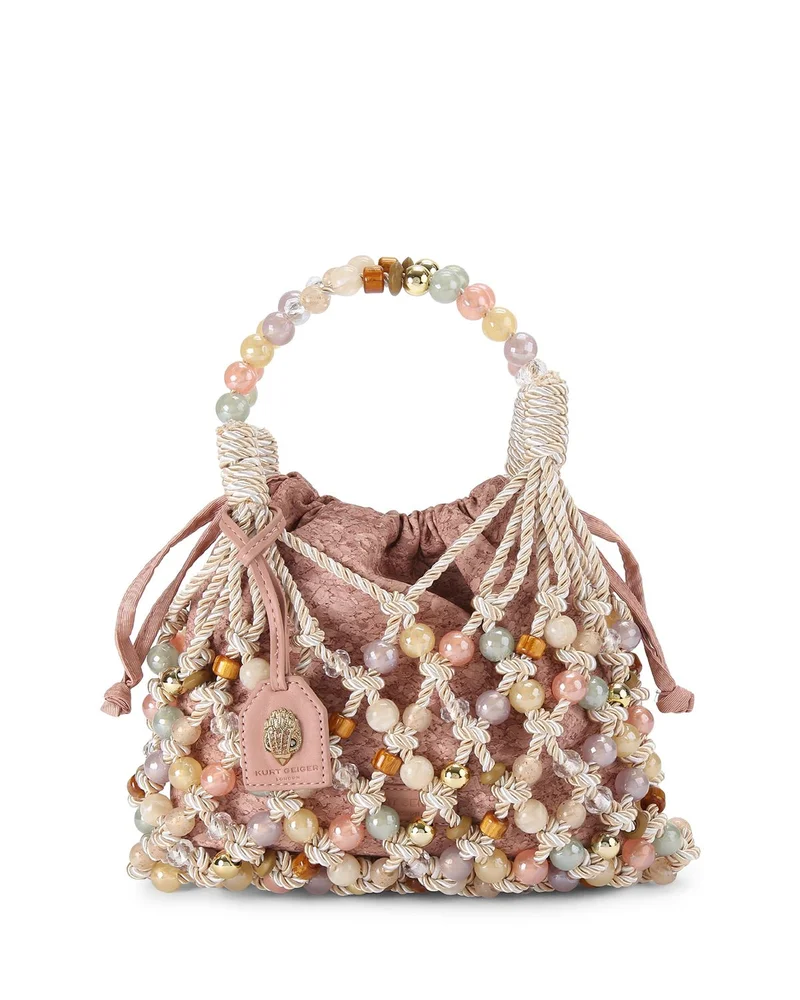 Mini Beaded Macrame Rope Bucket Bag