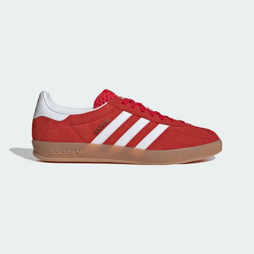 Gazelle Indoor Shoes in Better Scarlet/Cloud White/Gum