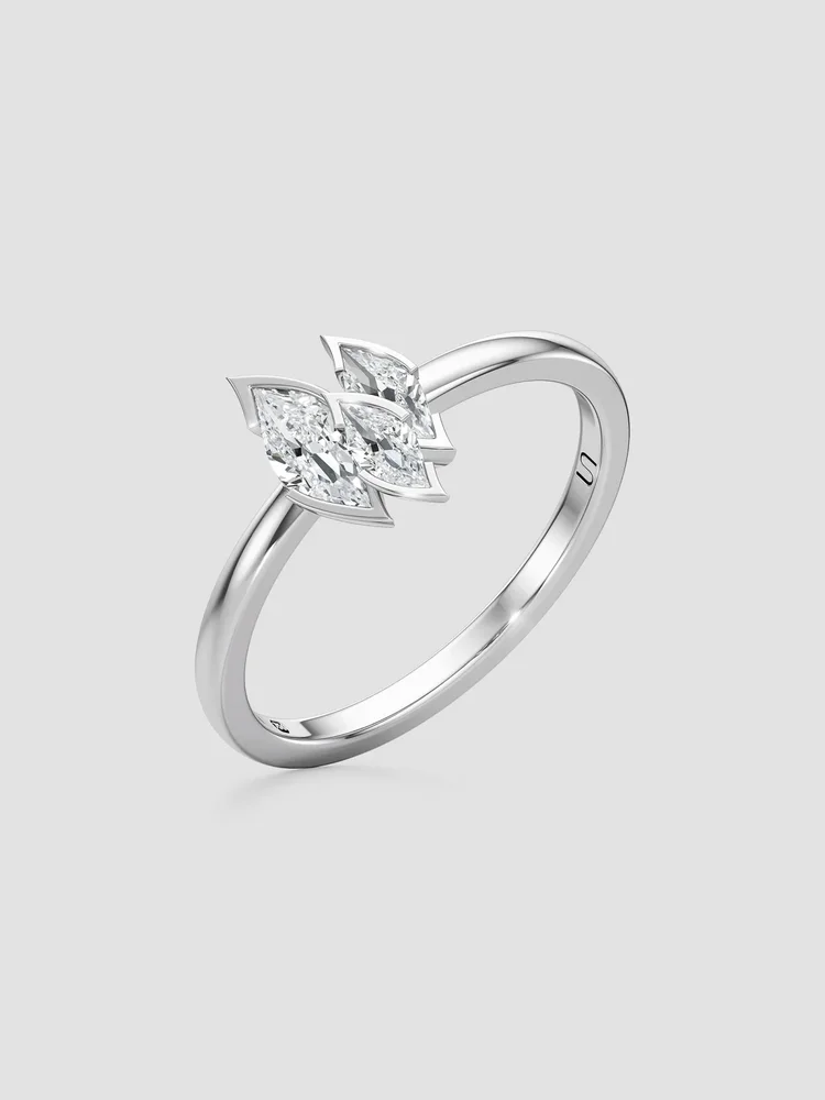 Flame 18K White Gold & 0.49 TCW Lab-Grown Diamond Small Ring