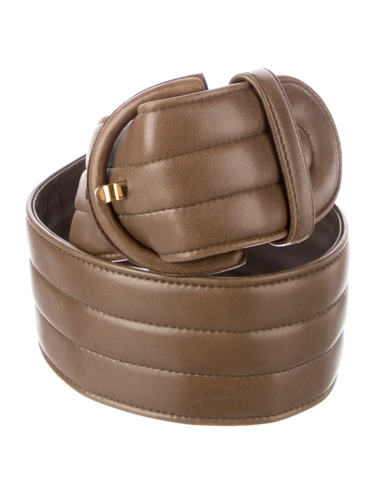 Wide Leather Waist Belt (Brown)