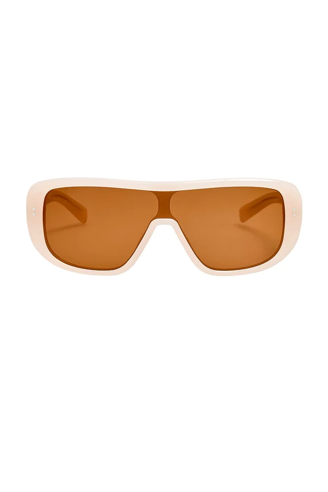 Shield Sunglasses in Pearl, Silver & Chocolate
