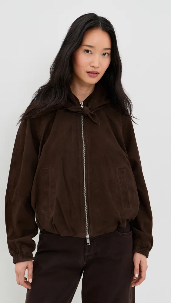 Yvette Suede Bomber Jacket