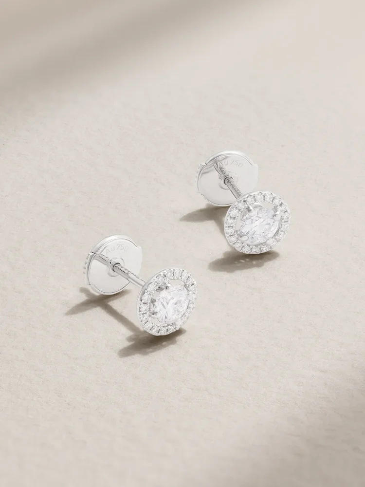 Aura 18-karat white gold diamond earrings