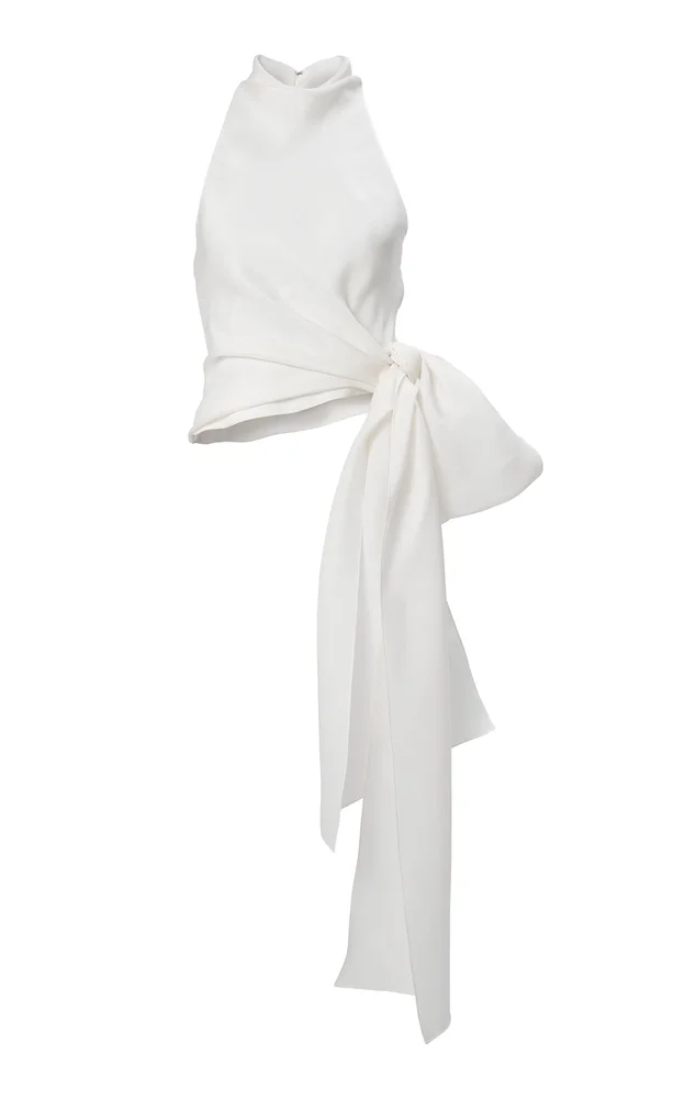 Sash-Detailed Textured Silk Top