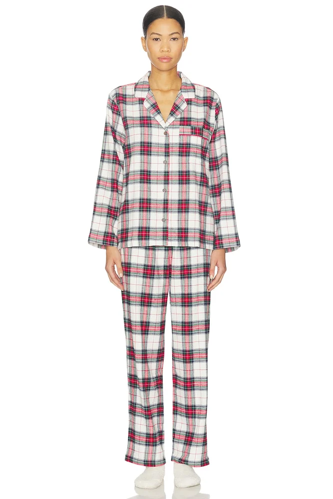 Flannel Long PJ Set in Tartan Plaid