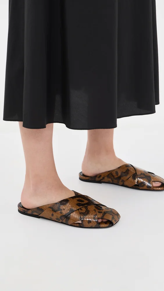 Slant Cross Slides In Embossed Python