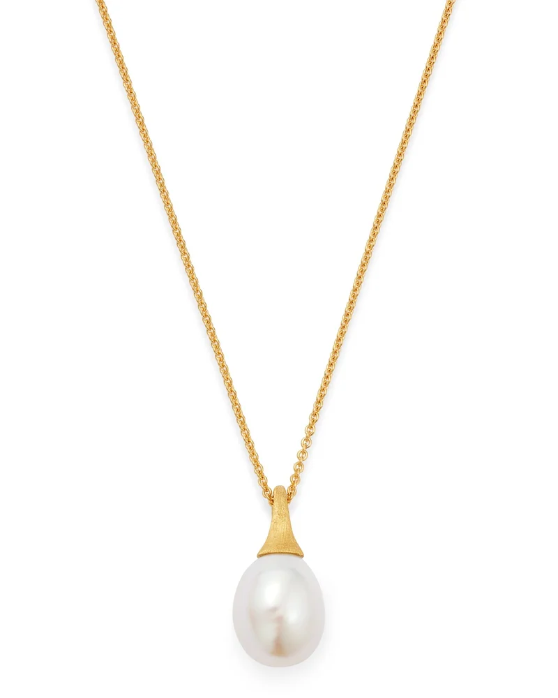 18K Yellow Gold Africa Cultured Freshwater Pearl Pendant Necklace, 16.75"