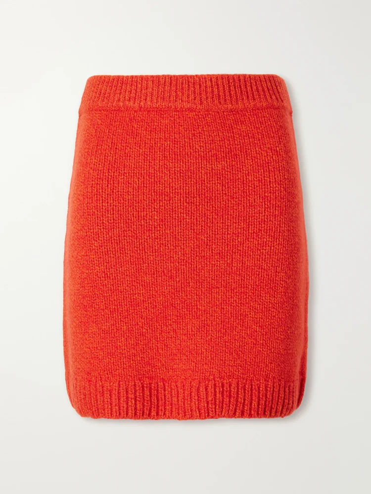 Dusty wool mini skirt