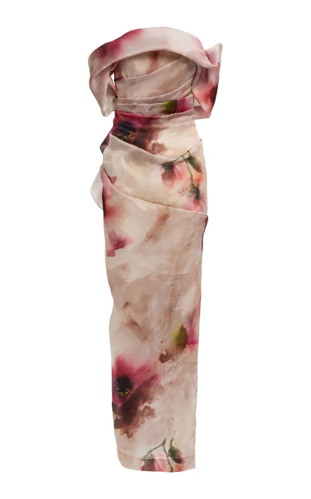 Printed Organza Maxi Dress