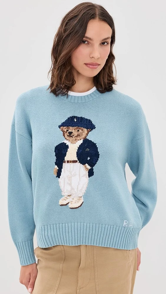 Cotton Bear Long Sleeve Crew Neck Pullover