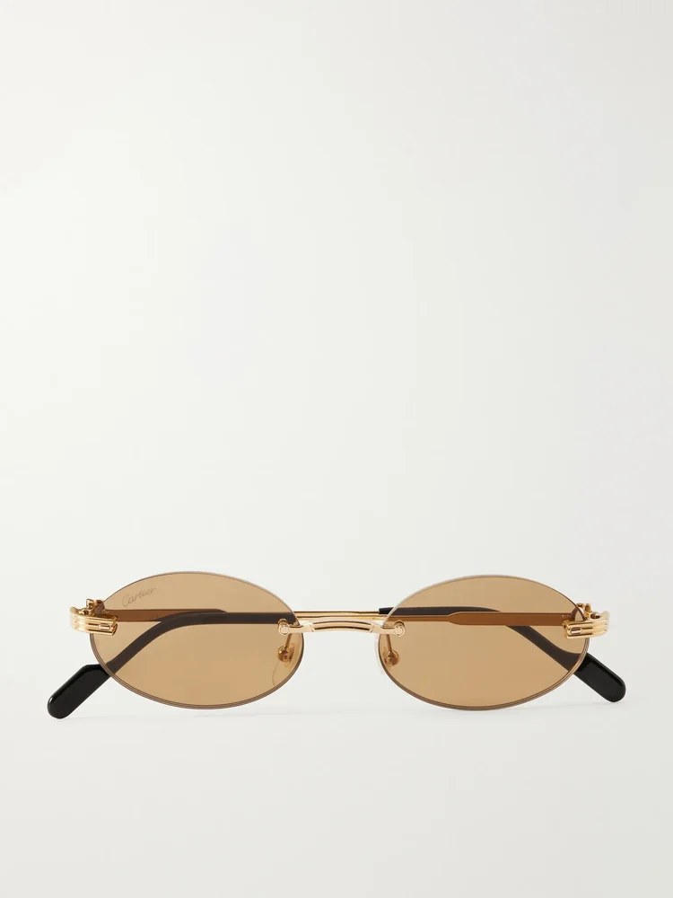 Rounded-frame metal sunglasses