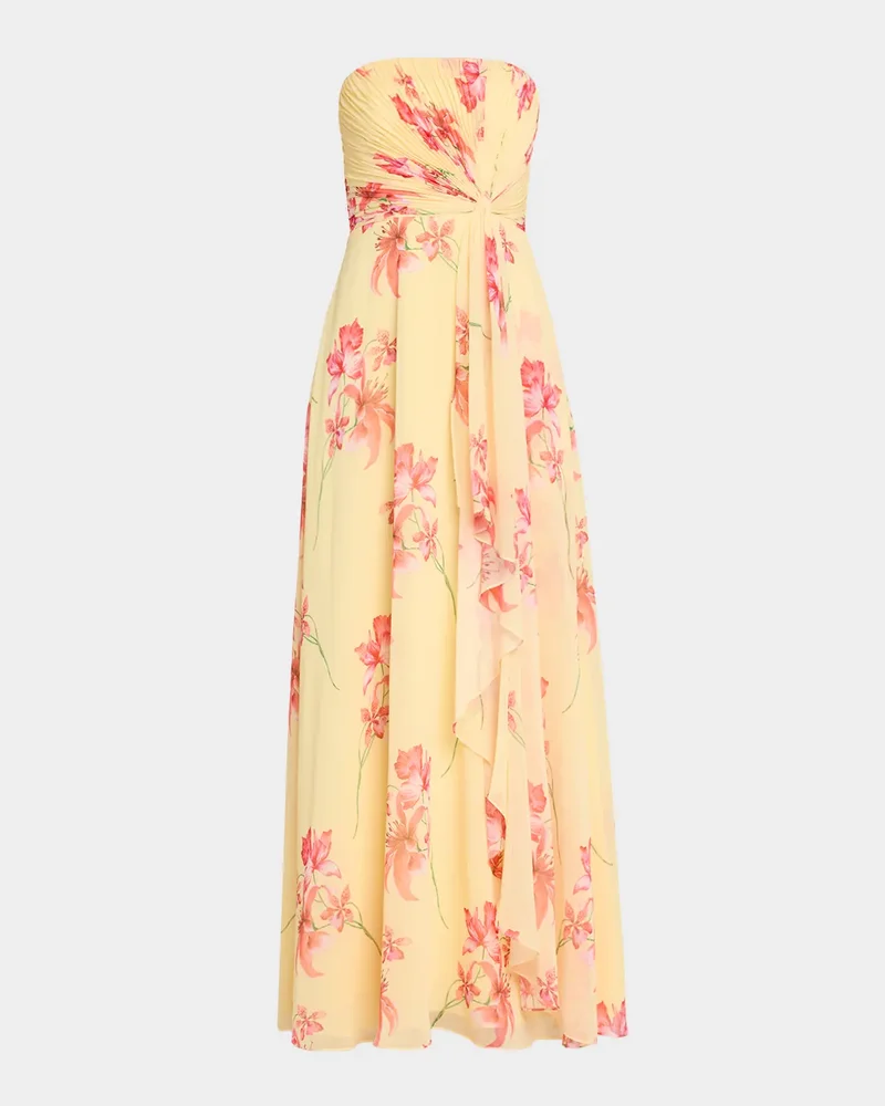 Isabella Strapless Draped Chiffon Gown