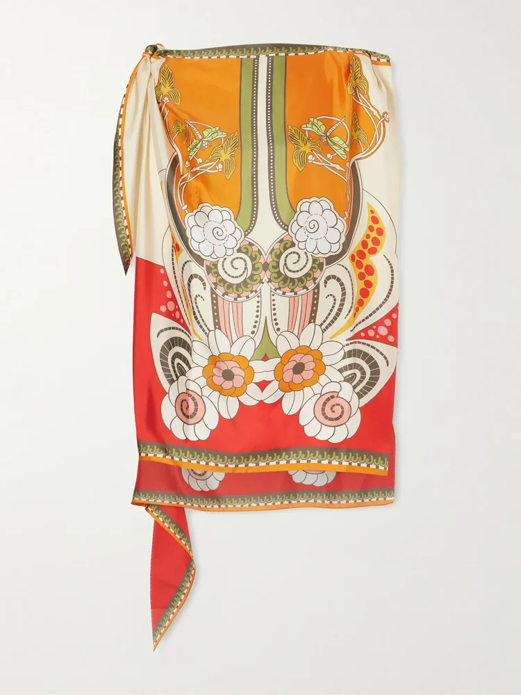 ‘Full On Foulard printed silk top