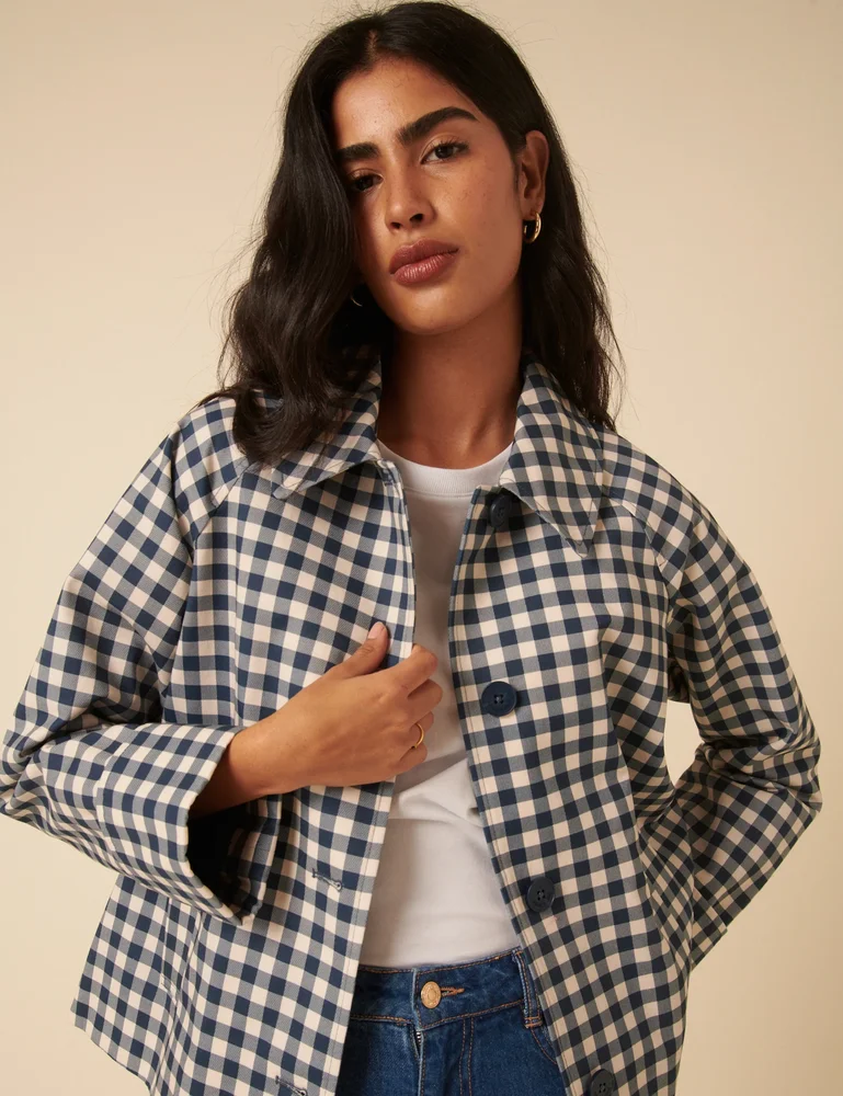 nobodyschild.com Blue Gingham Oyanti Swing Jacket