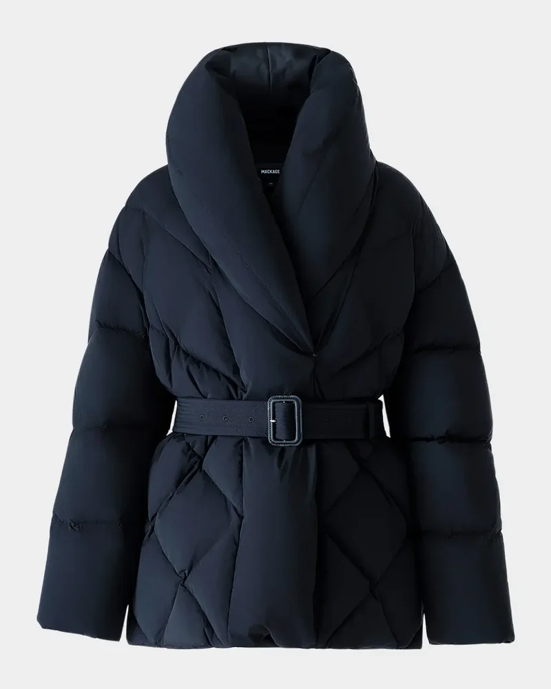 Olive Belted Down Jacket