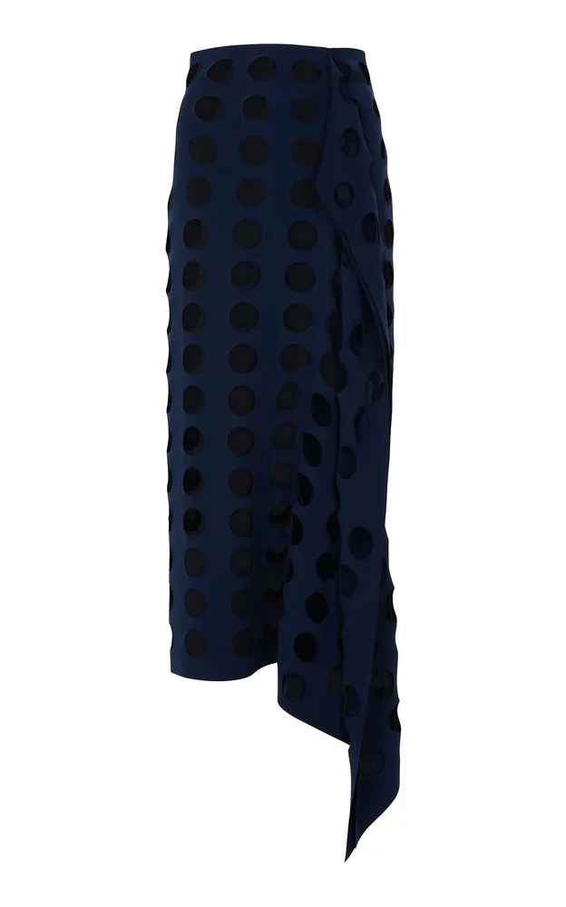 Layered Stretch Crepe Maxi Skirt
