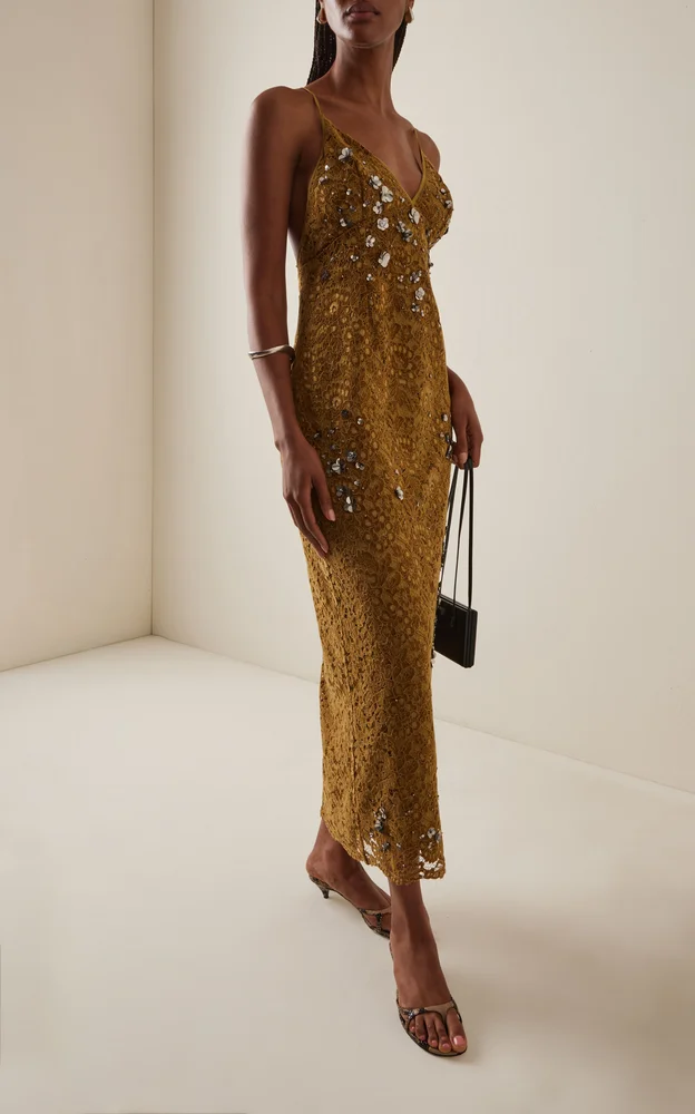 Embellished Cocktail Midi Dress