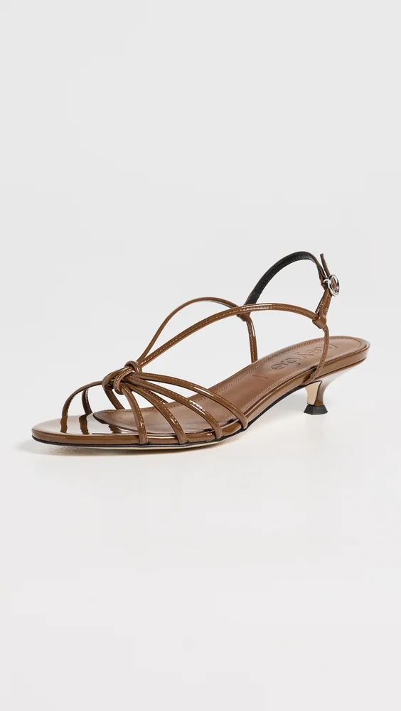 Amara Patent Calf Leather Tobacco Sandals
