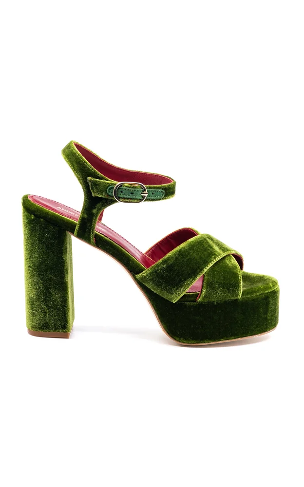 Bella Velvet Platform Sandals