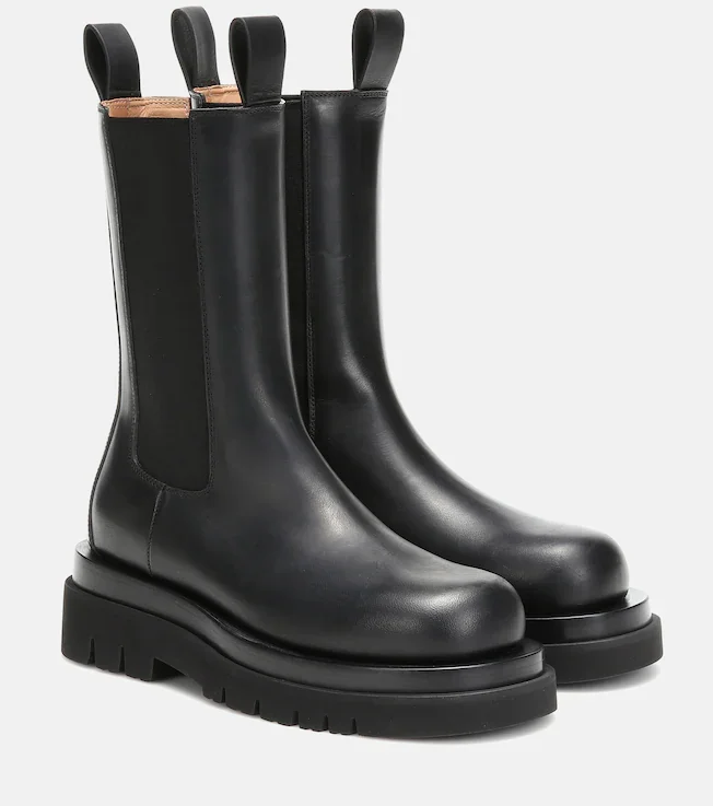 Lug leather ankle boots