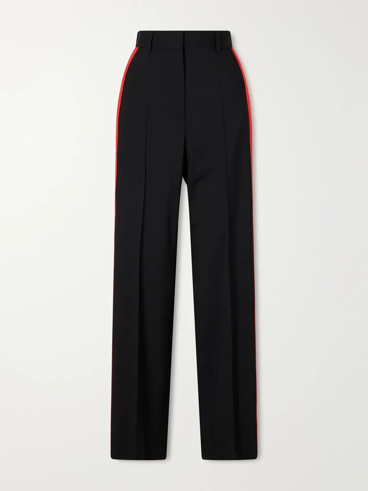 Straight-leg twill pants