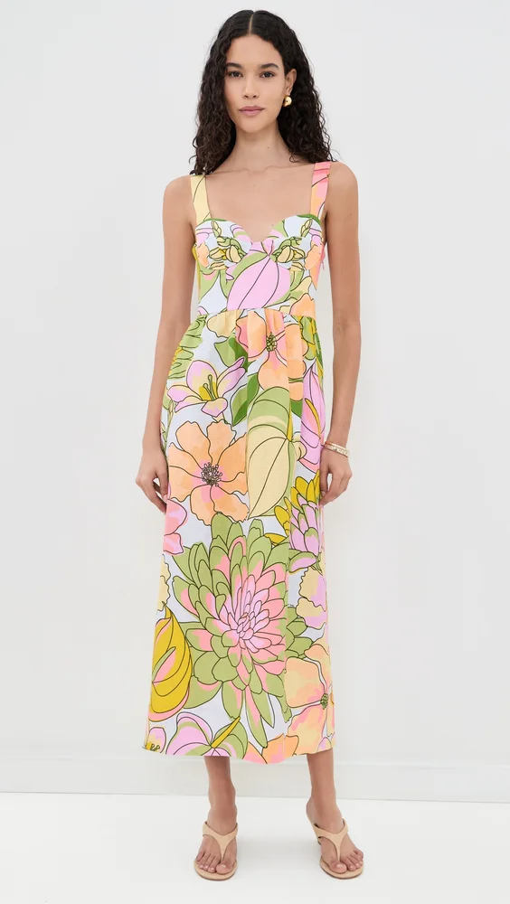 Light Blue Spring Affair Linen Maxi Dress
