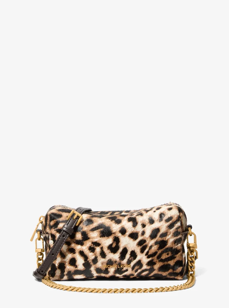 Bryant Small Leopard Print Calf Hair Convertible Crossbody Bag