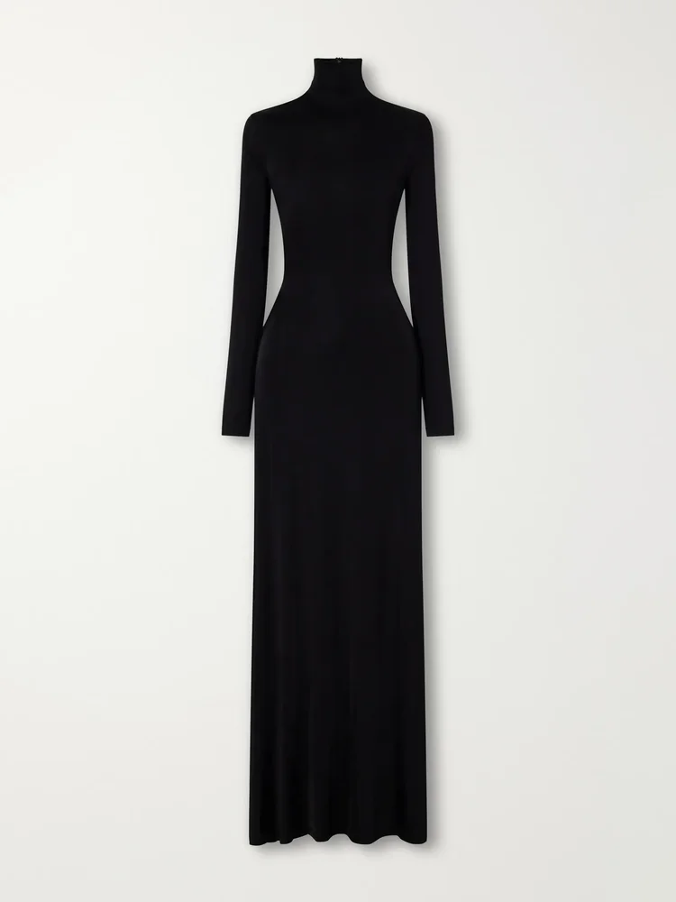 Sacha jersey turtleneck gown