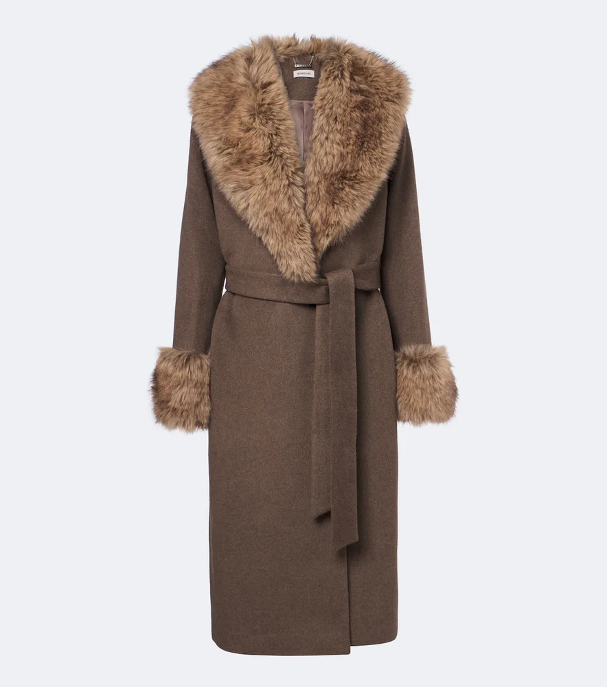 Kinsley wool-blend wrap coat