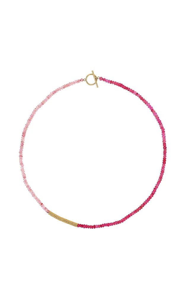 14K Gold Tourmaline Faceted Necklace