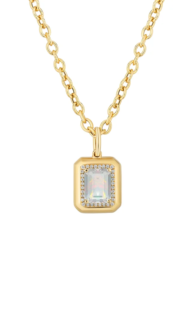 Emerald Cut Opal Pendant
