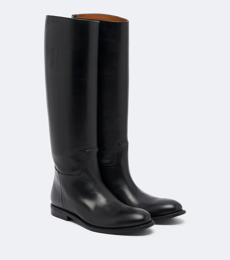 Leather knee-high boots