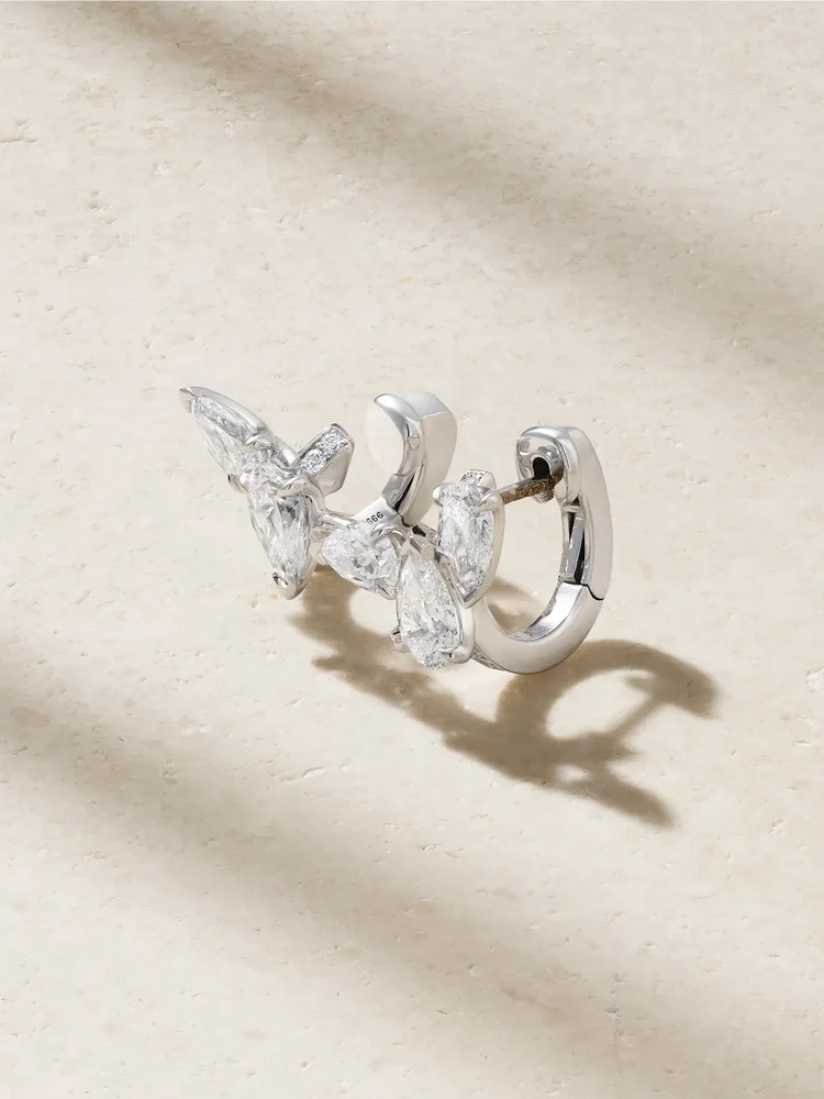 Serti sur Vide 18-karat white gold diamond ear cuff