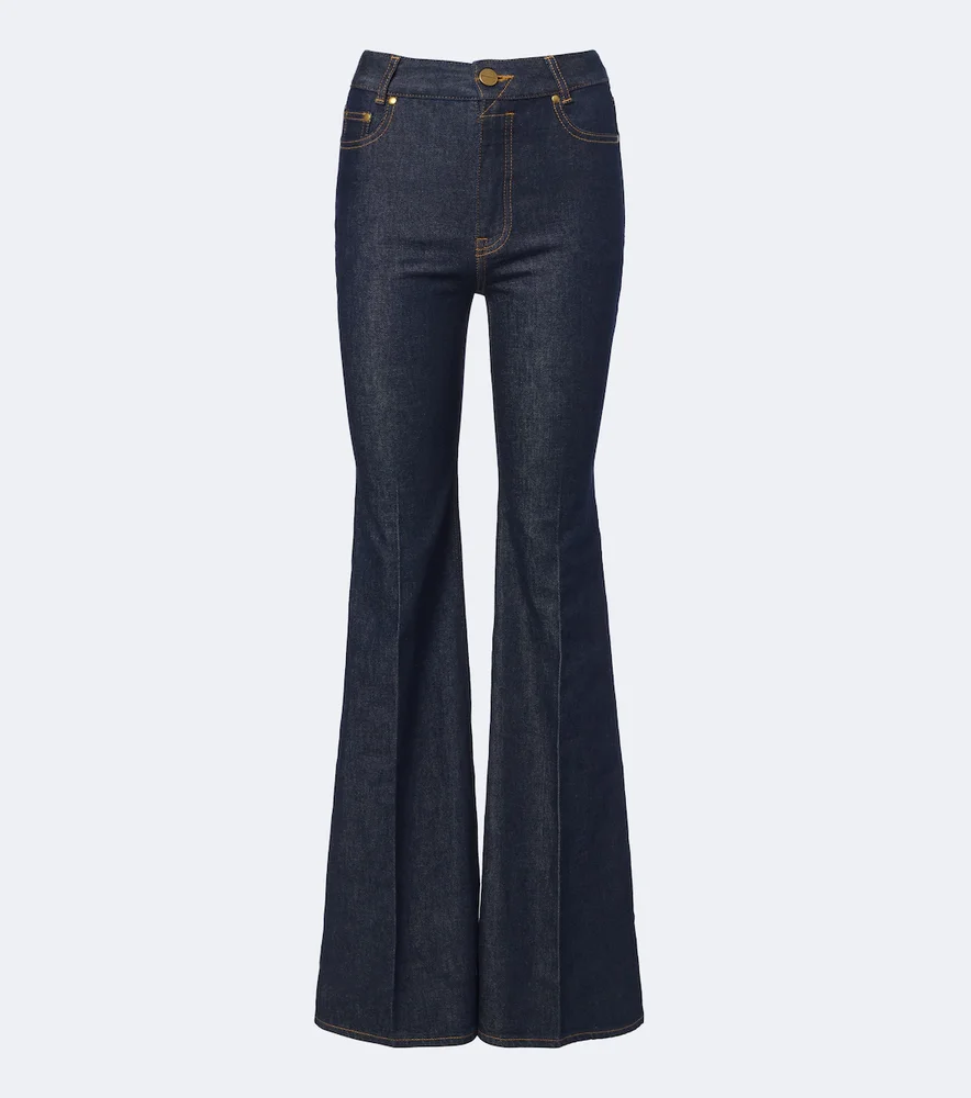Embroidered flared jeans