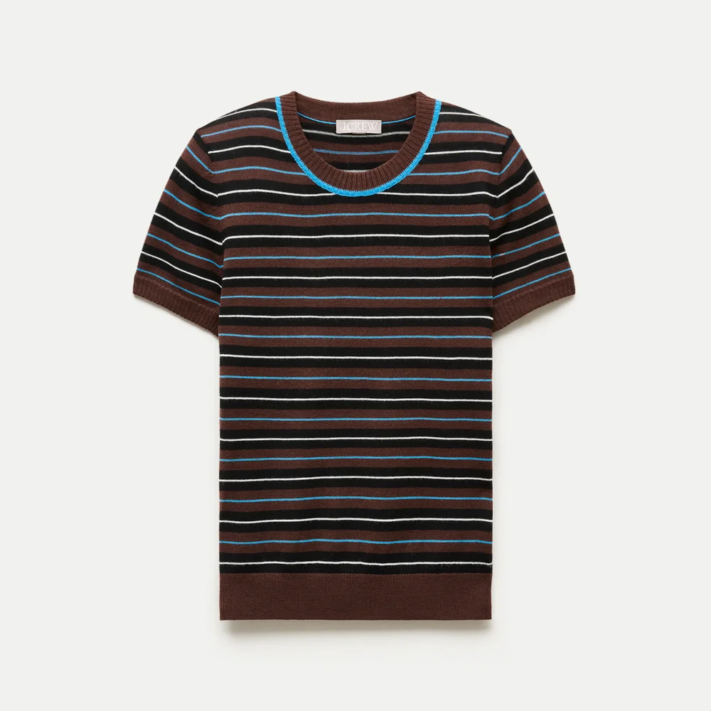 Sweater-tee in striped merino wool