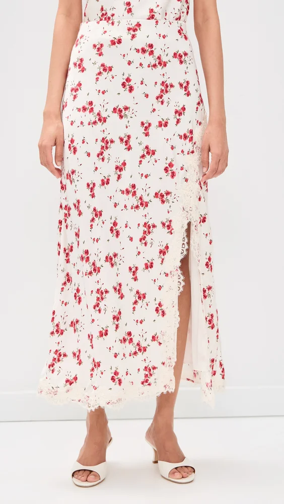 Teagan Hammered Satin Skirt