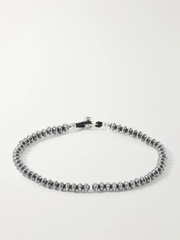 Sterling Silver, Black Diamond and Desert Pearl Beaded Bracelet