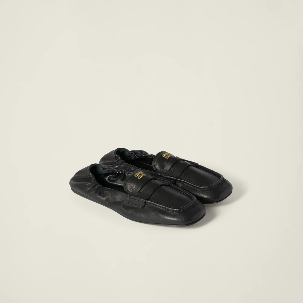 Ruches nappa leather loafers