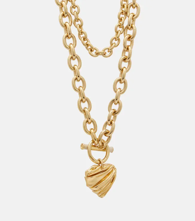 Chloé Pleated Heart pendant necklace