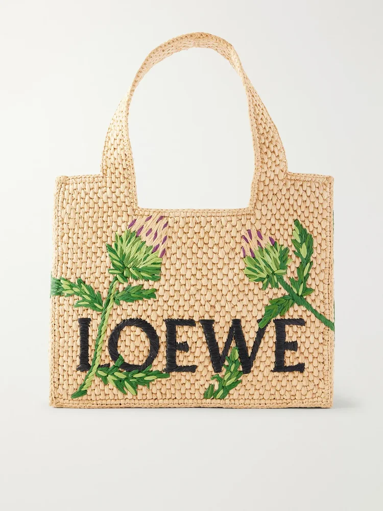 Plus Paula S Ibiza Small Embroidered Raffia Tote