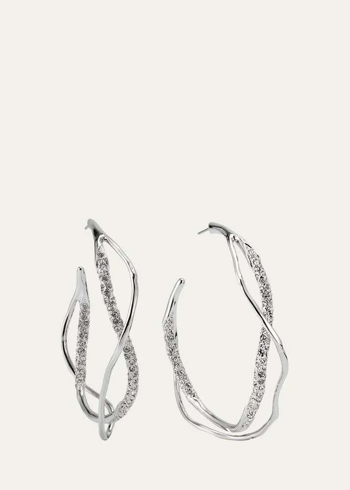 Alexis Bittar Intertwined Pave Hoop Earrings