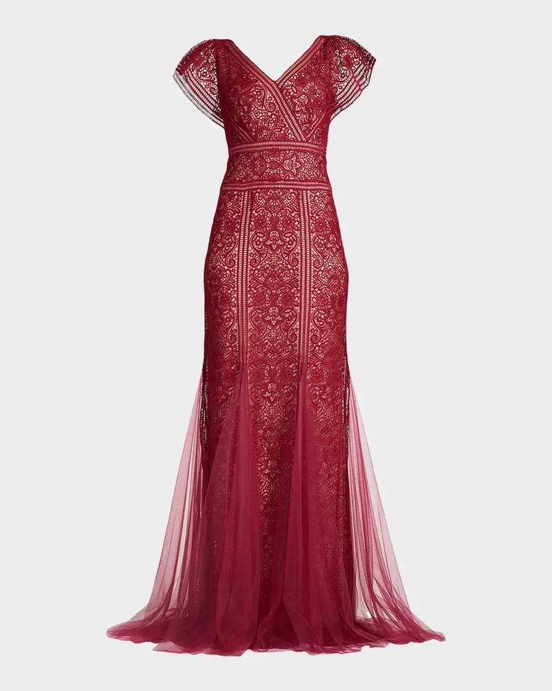 Embroidered Lace Gown