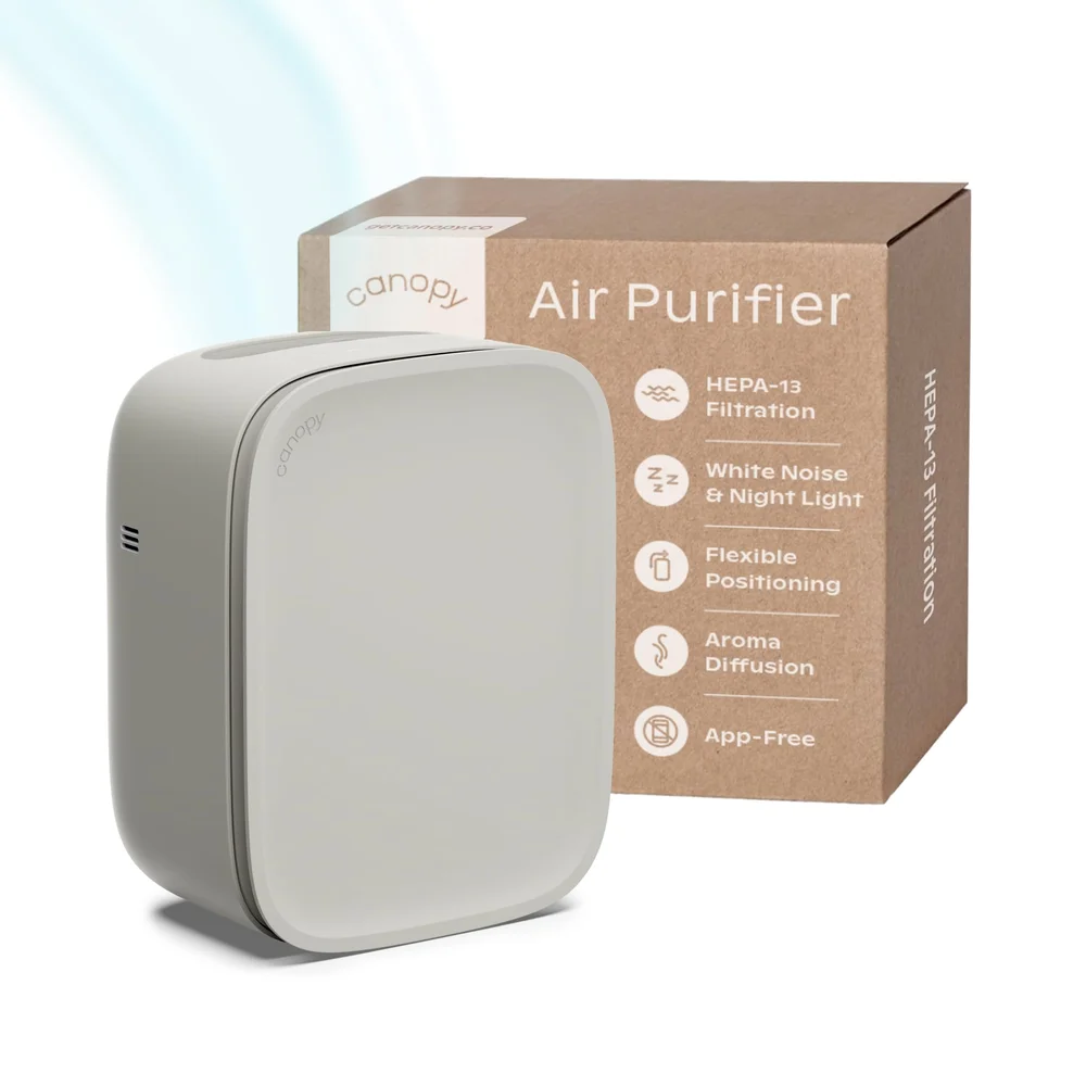 Canopy Bedside Air Purifier HEPA-13 Traps Dust & Pollen White Noise