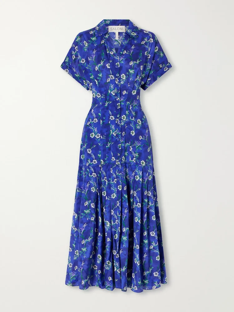 Riya floral-printed chiffon midi dress