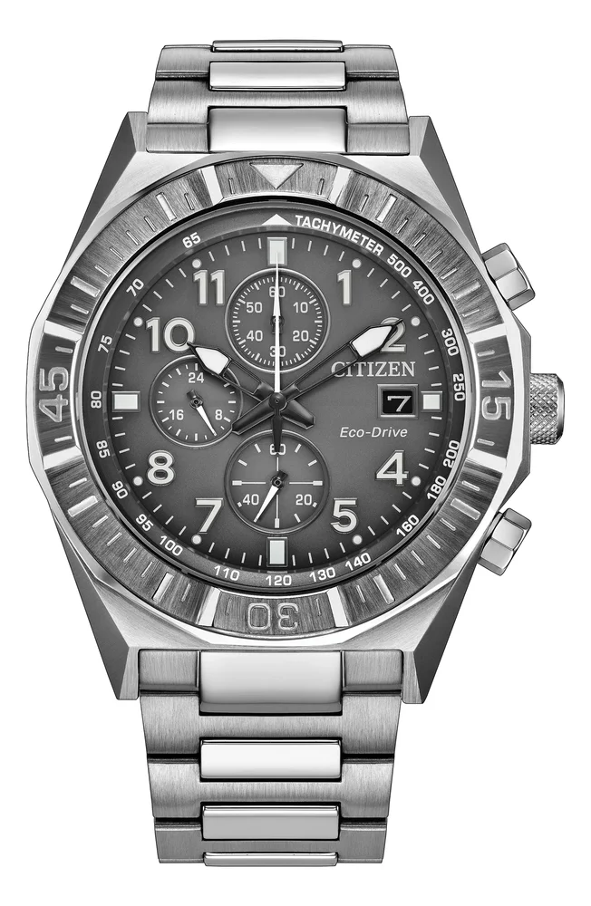 Nighthawk Chronograph Eco-Drive Bracelet Watch, 43mm