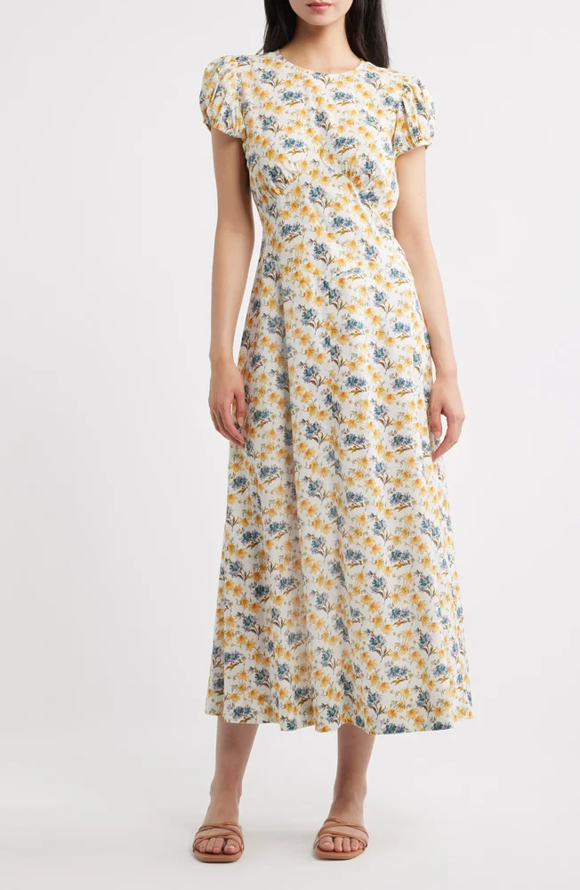 Rhodia Floral Organic Cotton Midi Dress