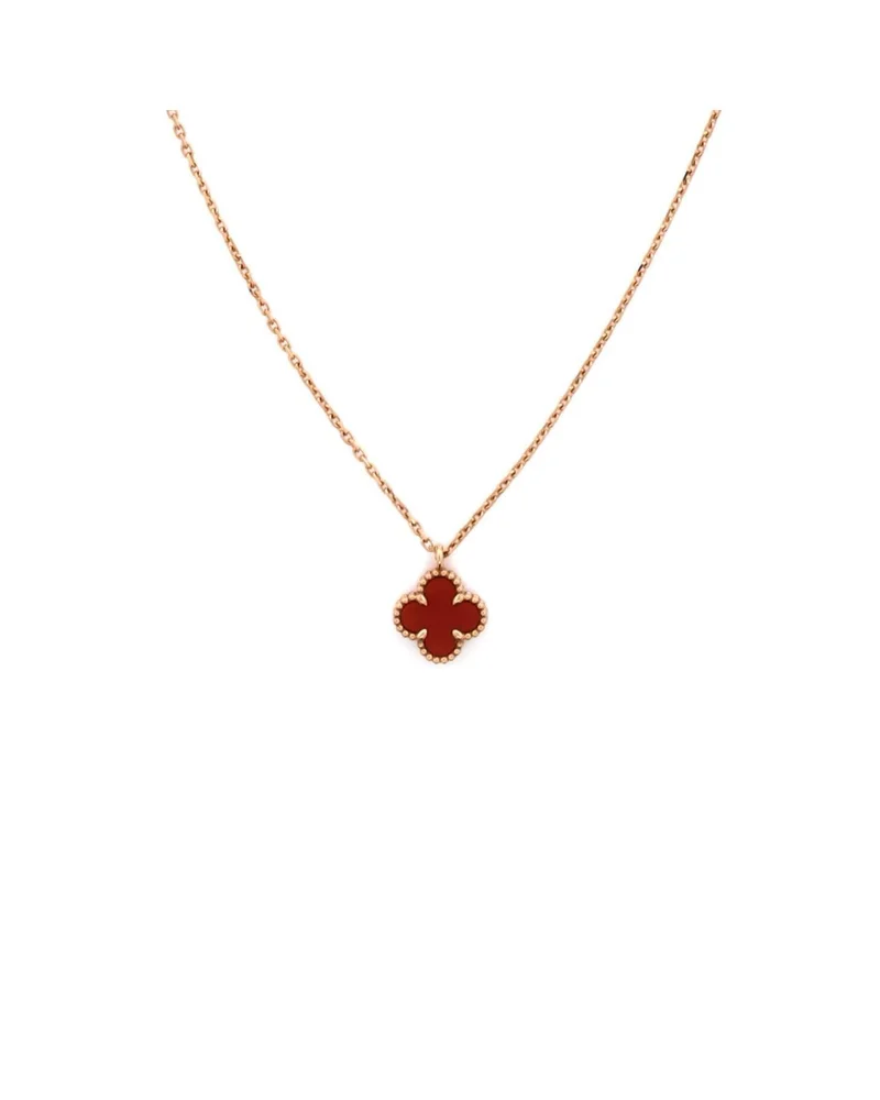 Pre-Owned Sweet Alhambra Pendant Necklace, Carnelian