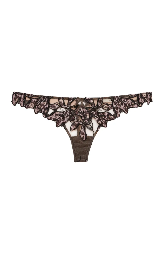 Lily Embroidered Thong
