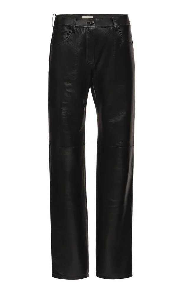 Straight-Leg Sheep Leather Pant